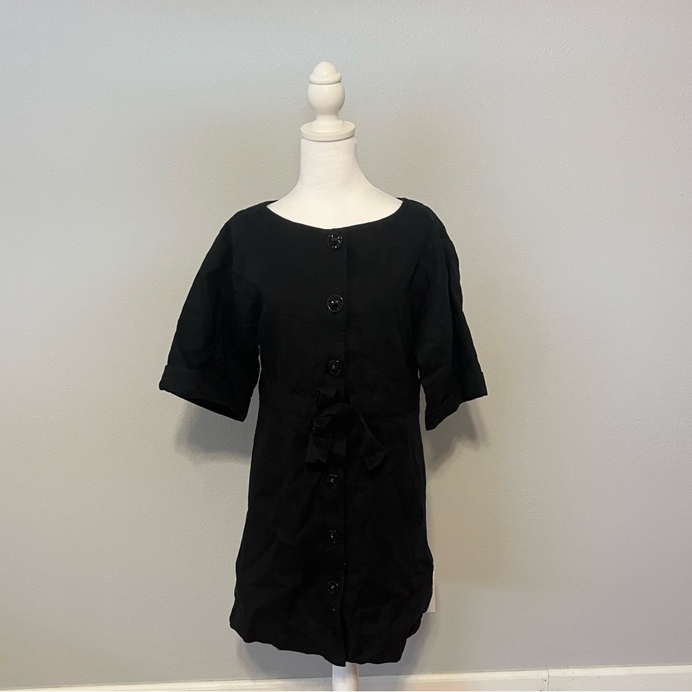 Elegant Black Button-Down Dress